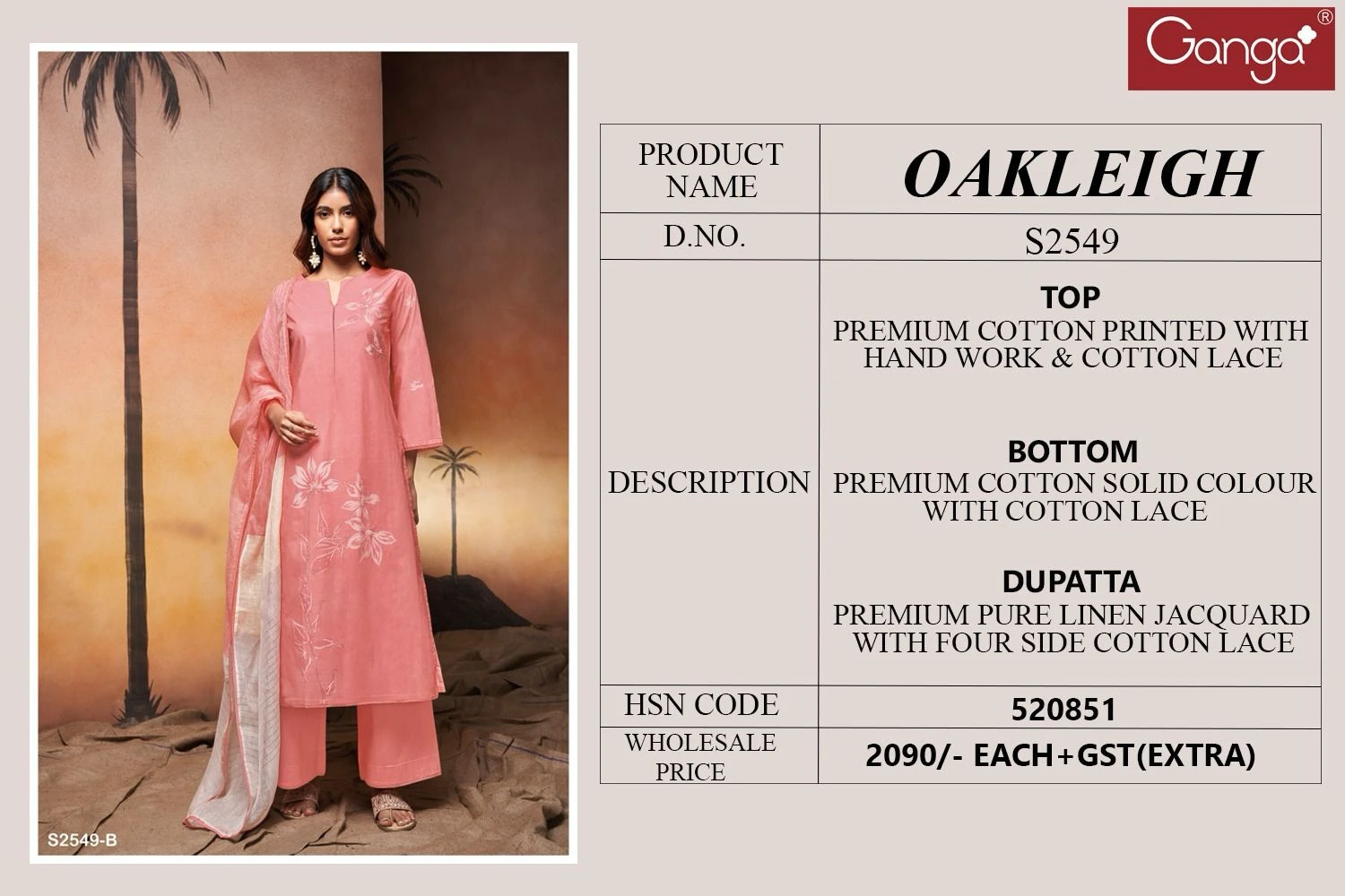 Ganga Oakleigh 2549 Premium Cotton Printed Wholesale Sancy Salwar Suit Catalog — Wholesale Salwar Suits, Ganga wholesale from Surat - Gallery Image 4